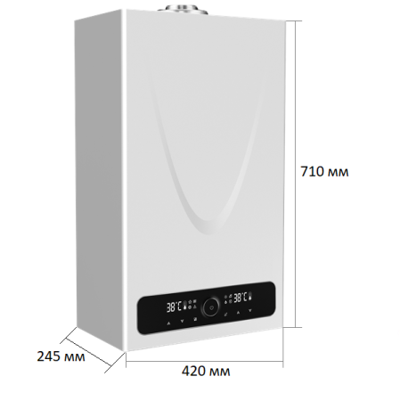 Газовый котёл BellaGas Optimal 24 Wi-Fi, секционная горелка, с дымоходом 60/100